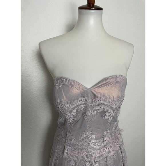 Cachet Dress Midi Strapless Embroidered Cocktail - Picture 2 of 12